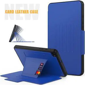 Magnetic Case for Samsung Galaxy Tab A 8.0 inch 2019 Model SM-T290/T295/T297 Multi-Angle Viewing Smart Protective Stand Cover with Card Slot, Auto Wake/Sleep Blue