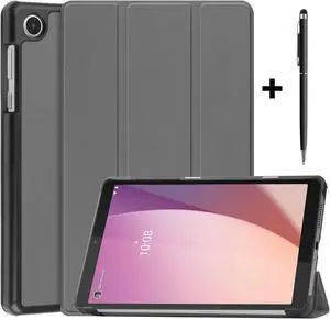 Case for Lenovo Tab M8 4th Gen 2023 8 inch Tablet Model TB-300FU TB-300XU, Slim Lightweight Stand Hard Shell Protective Cover with Stylus Pen