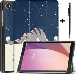 Case for Lenovo Tab M8 4th Gen 2023 8 inch Tablet Model TB-300FU TB-300XU, Slim Lightweight Stand Hard Shell Protective Cover with Stylus Pen