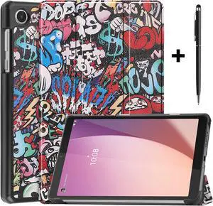 Case for Lenovo Tab M8 4th Gen 2023 8 inch Tablet Model TB-300FU TB-300XU, Slim Lightweight Stand Hard Shell Protective Cover with Stylus Pen