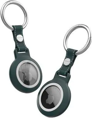 IP68 Waterproof AirTag Keychain Holder Case, Lightweight, Anti-Scratch, Easy Installation,Soft Full-Body Shockproof Air Tag Holder for Luggage,Keys, Dog Collar Green