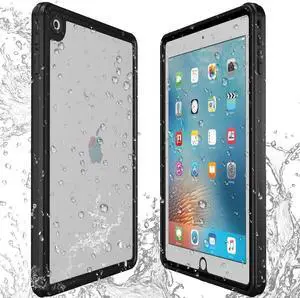 iPad 9.7 inch 2017 2018 Waterproof Case, IP68 Waterproof 360 Degree All Round Protective Ultra Slim Thin Dust / Snow Proof with Shoulder Strap Shockproof Cover for Apple iPad 5th 6th Generation