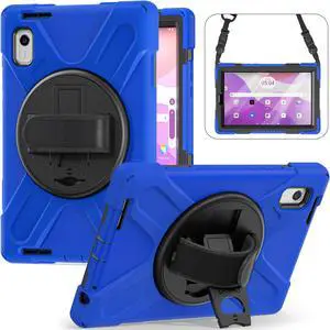 Case For Lenovo Tab M9 2023 9 inch Model TB-310XU / TB-310FU, Military Grade Shockproof Rugged Protective Cover with Pencil Holder, 360° Rotatable Stand, Hand/Shoulder Strap Red