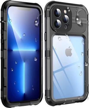 iPhone 13 Pro 6.1 inch Waterproof Metal Case - Built-in [Screen Protector][15FT Military Grade Shockproof][IP68 Water Proof], Full Body Aluminum Protective Dropproof Cover