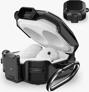 Armor Case Cover with Secure Lock for Samsung Galaxy Buds 2 Pro Case 2022 /Galaxy Buds Pro Case 2021 /Galaxy Buds 2 Case 2021 /Galaxy Buds Live Case 2020 with Keychain