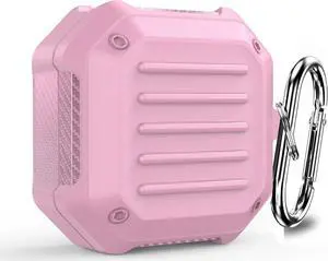 Armor Cover for Samsung Galaxy Buds 2 Pro Case/Galaxy Bus Pro Case/Galaxy Buds 2 Skin/Galaxy Buds Live with Lock, Shockproof Protective Cover Cases with Keychain Pink