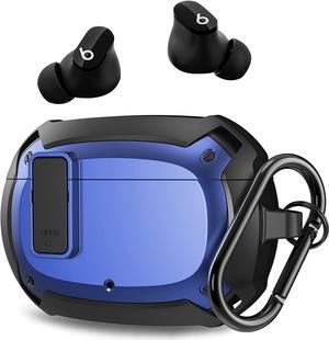 Beats Studio Buds Case Cover 2021, Secure Lock Hard Rugged Cool Shockproof Protective Case Cover for Beats Studio Buds Wireless Earbuds Case Accessories with Keychain Carabiner for Men Women Blue