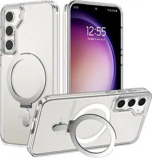 For Samsung Galaxy S23 Plus Case with Magnetic Invisible Stand [Compatible with Mag Safe] Shockproof Slim Translucent Matte Cases for Samsung Galaxy S23 Plus 6.6 inch Clear