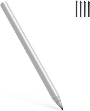 Bluetooth 4.2 Stylus Pen for Microsoft Surface Pro 9/8/X/7/6/5/4/3/Laptop 5/4/3/2/1/X/Book/Studio and Other Tablets with 4069 Pressure and Tilt Sensitivity,Palm Rejection,Magnetic Design Silver