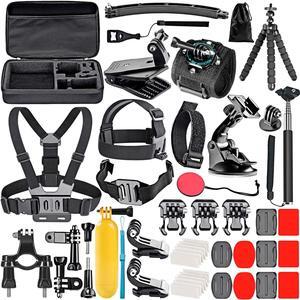 50 in 1 Action Camera Accessory Kit Compatible with GoPro Hero 12 11 10 9 8 7 6 5 4 GoPro Max GoPro Fusion Insta360 DJI Osmo Action Action 2 AKASO, and more