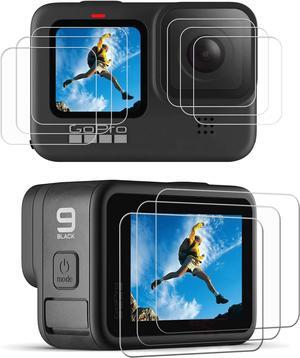 [9pcs] Hero 11 10 9 Screen Protector for GoPro Hero 12 11 10 9 Black, Ultra Clear Tempered Glass Screen Protector + Tempered Glass Lens Protector + Tempered Glass Front LCD Display Film