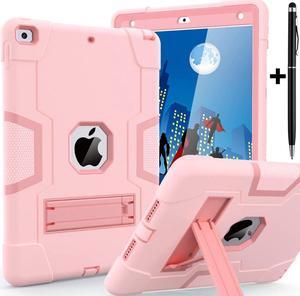 Case for ipad 9th Generation/iPad 8th Generation/iPad 7th Generation, Slim Heavy Duty Shockproof Rugged Protective Case with Built-in Stand for iPad 10.2 inch 2021/2020/2019 Pink