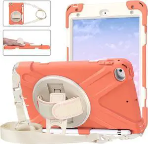 iPad Mini 5 Case 2019 iPad Mini 4 Case with Pencil Holder Shockproof 360 Degree Rotation Cover with Kickstand Hand Strap Shoulder Strip Protective Case for iPad Mini 5th iPad Mini 4th Generation