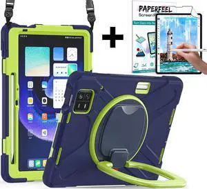 Case for Xiaomi Mi Pad 6 / 6 Pro 11 Inch 2023 , Heavy Duty Protective Shockproof Cover with S Pen Holder / Hand Strap / Kickstand and Shoulder Strap Navy Blue