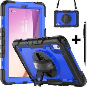 Case For Lenovo Tab M9 2023 9 inch Model TB-310XU / TB-310FU, Shockproof Rugged Protective Cover with Screen Protector, Pencil Holder, 360° Rotatable Stand, Hand/Shoulder Strap