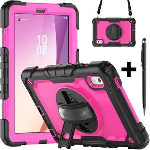 Case For Lenovo Tab M9 2023 9 inch Model TB-310XU / TB-310FU, Shockproof Rugged Protective Cover with Screen Protector, Pencil Holder, 360° Rotatable Stand, Hand/Shoulder Strap