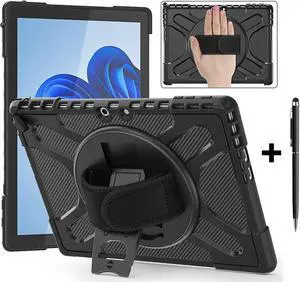 Microsoft Surface Pro 9 Case 13 inch 2022, Rugged Case for Surface Pro 9 with Kickstand and Hand Strap Heavy Duty Shockproof, Compatible with Type Cover Keyboard, Universal Stylus Pen