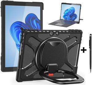 Protective Case for Microsoft Surface Pro 9 13 inch 2022, Heavy Duty Shockproof Cover with Kickstand, Universal Stylus Pen and Hand Strap, Compatible with Type Cover Keyboard