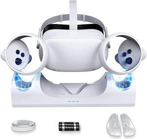 Upgraded Charging Dock for Meta Quest 2,VR Headset Charging Stand for Oculus Quest 2,Simultaneously Magnetic Charging Headset and Touch Controller, Charging Dock Supports LED Indicator