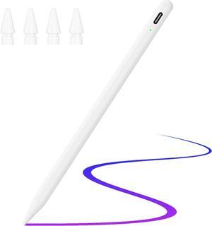 Stylus Pen for iPad 9th&10th Gen, ipad pencil with Palm Rejection,Apple Pencil for (2018-2023) iPad Pro 11/12.9, iPad 8th/7th Gen, iPad Air 5th/4th Gen, iPad Mini 6th/5th -for Painting Sketching White