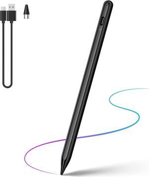 Stylus Pen, Active Stylus Pen Compatible for iOS and Android Touchscreens/Phones, Rechargeable Stylus Pen with Dual Touch Screen, Stylus Pencil for Apple iPad/iPhone/Android/Samsung Tablet Black