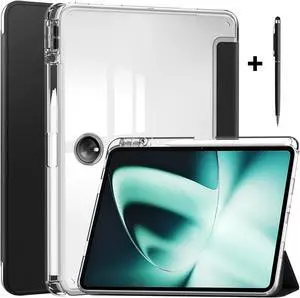 Protective Case for Oppo OnePlus Pad 11.61 inch / Oppo Pad 2 11.61 inch 2023 with S Pen Holder, Transparent Hard Shell Back Trifold Smart Stand Cover with universal stylus Pen