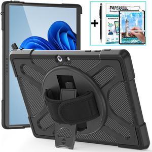 Case For Microsoft Surface Go 3 2021 / Surface Go 2 2020 / Surface Go 2018, Heavy Duty Shockproof Cover with Kickstand, Hand Strap, 2 in 1 Pen Holder, Stylus Pen, Compatible with Type Cover Keyboard