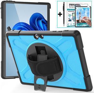 Case For Microsoft Surface Go 3 2021 / Surface Go 2 2020 / Surface Go 2018, Heavy Duty Shockproof Cover with Kickstand, Hand Strap, 2 in 1 Pen Holder, Stylus Pen, Compatible with Type Cover Keyboard