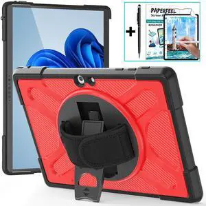 Case For Microsoft Surface Go 3 2021 / Surface Go 2 2020 / Surface Go 2018, Heavy Duty Shockproof Cover with Kickstand, Hand Strap, 2 in 1 Pen Holder, Stylus Pen, Compatible with Type Cover Keyboard