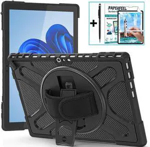 Case For Surface Pro 7 Plus / Surface Pro 7 / Surface Pro 6 / Surface Pro 5 / Surface Pro 4 12.3 inch, Heavy Duty Shockproof Cover with Kickstand and Hand Strap, Pen Holder, 2 in 1 Stylus Pen
