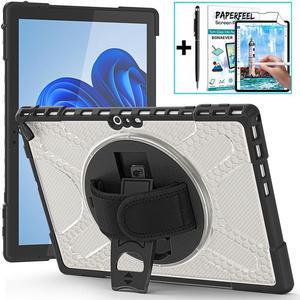 Case For Surface Pro 7 Plus / Surface Pro 7 / Surface Pro 6 / Surface Pro 5 / Surface Pro 4 12.3 inch, Heavy Duty Shockproof Cover with Kickstand and Hand Strap, Pen Holder, 2 in 1 Stylus Pen