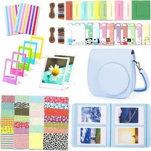 Instant Mini 12 Camera Accessories Compatible with Fujifilm Instax Mini 12 Camera Include Case/Album/Wall Hang Frames/Film Frames/Border Stickers/Corner Stickers Blue