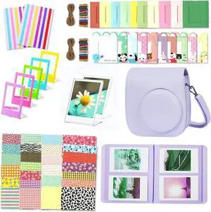 Instant Mini 12 Camera Accessories Compatible with Fujifilm Instax Mini 12 Camera Include Case/Album/Wall Hang Frames/Film Frames/Border Stickers/Corner Stickers purple