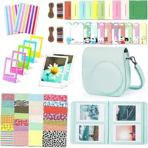 Instant Mini 12 Camera Accessories Compatible with Fujifilm Instax Mini 12 Camera Include Case/Album/Wall Hang Frames/Film Frames/Border Stickers/Corner Stickers Green