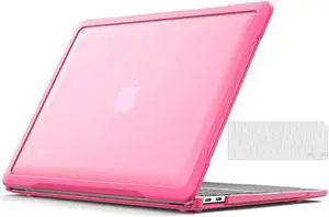 Compatible with MacBook Air 13 inch Case 2022, 2021-2018 Release A2337 M1 A2179 A1932 Retina Display Touch ID, Heavy Duty Rugged Hard Shell Shockproof Cover with Keyboard Skin Blue Rose Red