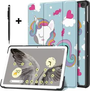 Google Pixel Tablet Case 11 Inch 2023, Slim Stand Protective Case Smart Folio Cover with 2 in 1 Stylus Pen Light Blue