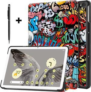 Google Pixel Tablet Case 11 Inch 2023, Slim Stand Protective Case Smart Folio Cover with 2 in 1 Stylus Pen Colorful Tree