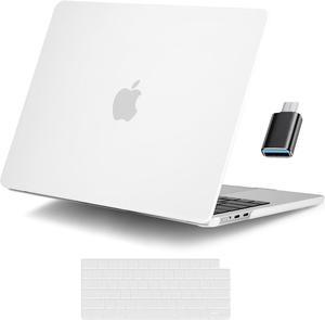 For MacBook Air 15 inch Case 2023 Release A2941 M2 Chip with Liquid Retina Display Touch ID,Ultra Thin Laptop Plastic Hard Shell Case with Keyboard Skin & Type C Adapter 1 Pack Matte Transparent