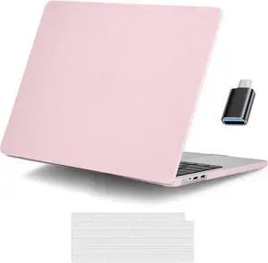For MacBook Air 15 inch Case 2023 Release A2941 M2 Chip with Liquid Retina Display Touch ID,Ultra Thin Laptop Plastic Hard Shell Case with Keyboard Skin & Type C Adapter 1 Pack Pink