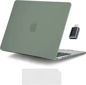 For MacBook Air 15 inch Case 2023 Release A2941 M2 Chip with Liquid Retina Display Touch ID,Ultra Thin Laptop Plastic Hard Shell Case with Keyboard Skin & Type C Adapter 1 Pack Green