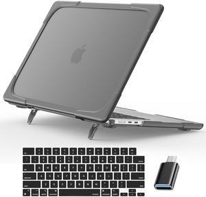 Compatible with MacBook Air 15 inch Case 2023 Release A2941 M2 Chip with Liquid Retina Display Touch ID, Heavy Duty Rugged Hard Shell Shockproof Cover with Keyboard Skin, Type C Adapter