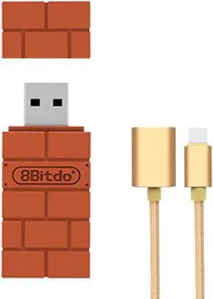 8BitDo USB Wireless Controller Adapter 2 Converter Dongle for Switch/Switch OLED,Steam Deck,Windows,Raspberry Pi, macOS, PS5/PS4/PS3 Controller,Xbox Series X/S,Xbox One Bluetooth Controller, OTG Cable