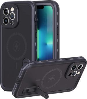 Waterproof Case for iPhone 13 Pro Max with Mag-Safe Charging, Built-in Screen Protector and Kickstand, Magnetic Heavy Duty Shockproof for Apple iPhone 13 Pro Max 5G