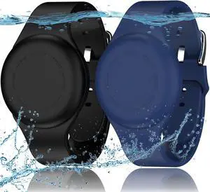 Waterproof Air Tag Bracelets for Kids [2 Pack] Compatible with Apple Air Tag Finders with Soft Silicone,Anti Lost GPS Item Finders Case Cover for Kids