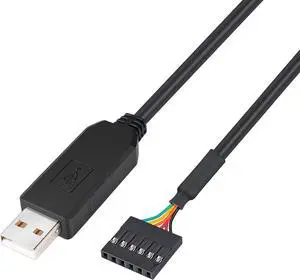 FTDI USB to TTL Serial 3.3V Adapter Cable 6 Pin 0.1 inch Pitch Female Socket Header UART IC FT232RL Chip Windows 11 10 8 7 Linux FTDI USB to TTL Serial 3.3V Adapter Cable 6 Pin 0.1 inch Pitch Female Socket Header UART IC FT232RL Chip Windows 11 10 8 7 Linux