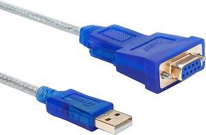 USB to Serial Adapter 3 ft, USB to RS232 DB9 Female Cable COM Port with FTDI Chipset Supports Windows 11 10 8 7 Mac Linux