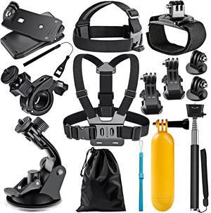 12 in 1 Action Camera Accessory Kit Compatible with GoPro Hero 12 11 10 9 8 7 6 5 4 GoPro Max GoPro Fusion Insta360 DJI Osmo Action Action 2 AKASO and more