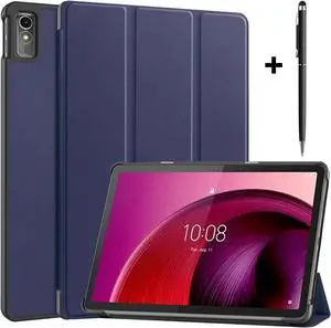 Case for Lenovo Tab M10 5G 10.6 Inch 2023 TB-360ZU TB-360XU, Tri fold Slim Lightweight Hard Shell Smart Protective Cover with Multi-Angle Stand, Universal Stylus Pen Blue