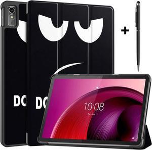 Case for Lenovo Tab M10 5G 10.6 Inch 2023 TB-360ZU TB-360XU, Tri fold Slim Lightweight Hard Shell Smart Protective Cover with Multi-Angle Stand, Universal Stylus Pen Black/White