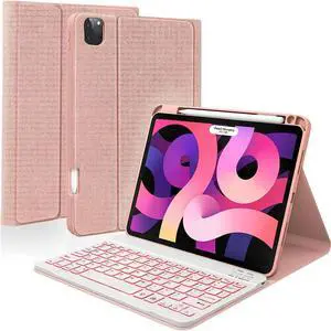 Keyboard Case for iPad Air 5th/4th Gen 10.9 inch 2022/2020, iPad Pro 11 inch 4th 3rd 2nd 1st Gen 2022/2021/2020/2018, Detachable Wireless Backlit Magnetic Keyboard, Built-in Pencil Holder, Smart Cover